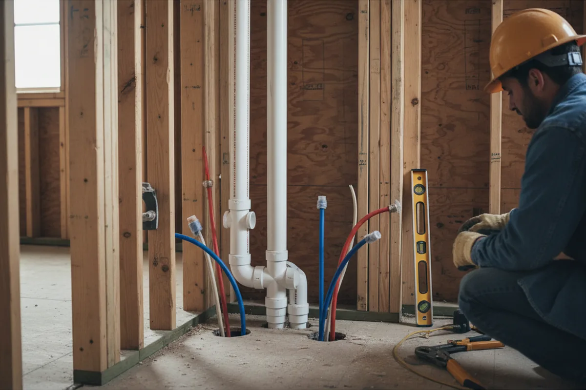 Drain and supply rough-in during Garbage Disposal Repair in Graettinger