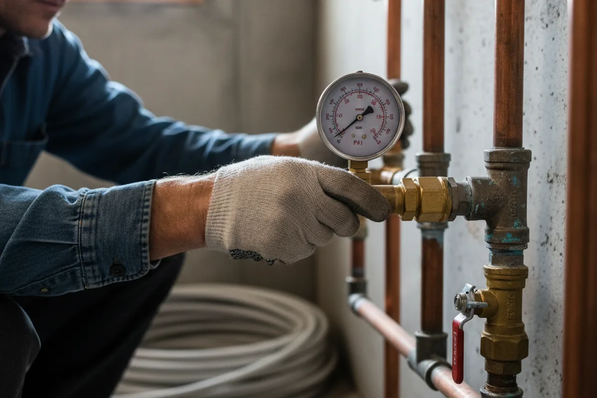 Pressure testing a repaired line during Water Line Repair in Graettinger
