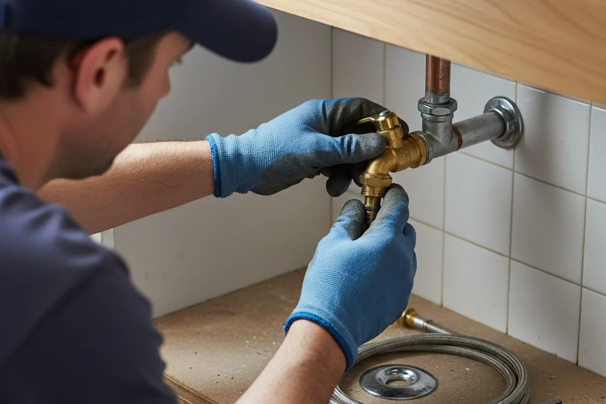 Shutoff valve and fitting work during Emergency Plumbing in Graettinger